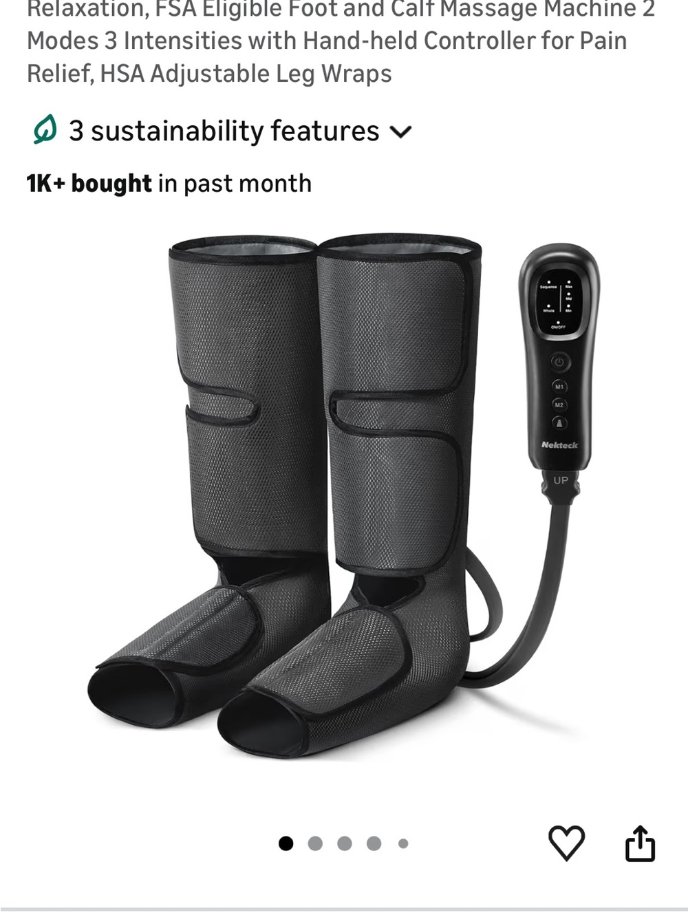 Leg and Foot Compression Massager - Black